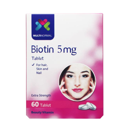 قرص بیوتین 5 میلی گرم مولتی نرمال 60 عدد __ MULTI NORMAL BIOTIN 5 MG 60 TABS