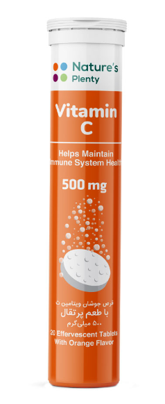 قرص جوشان ویتامین C 500 میلی گرم نیچرز پلنتی _ 20 عدد NATURES PLENTY VITAMIN C 500 MG 20 EFFERVESCENT TABS