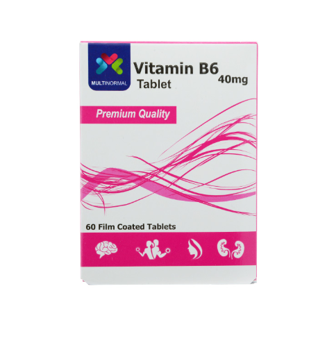 قرص ویتامین B6 مولتی نرمال 60 عدد _ MULTI NORMAL VITAMIN B6 40 MG 60 TABLETS