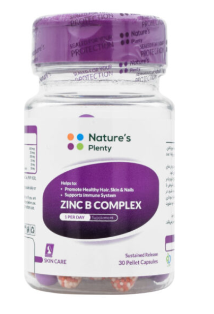 کپسول زینک ب کمپلکس نیچرز پلنتی 30 عدد _ NATURES PLENTY ZINC B COMPLEX 30 CAPSULES