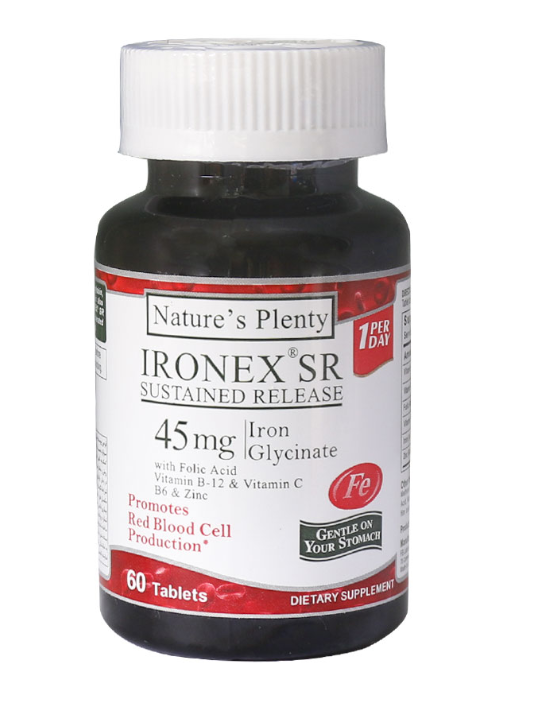 قرص آهن آیرونکس اس آر نیچرز پلنتی 60 عدد _ NATURES PLENTY IRONEX SR 60 TABS