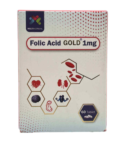 قرص فولیک اسید گلد 1 میلی گرم مولتی نرمال 60 عدد _ MULTI NORMAL FOLIC ACID GOLD 1 MG 60 TABS