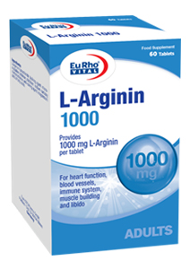 قرص ال آرژنین 1000 میلی گرم یوروویتال 60 عدد _ EURHO VITAL L ARGININE 1000 MG 60 TABLETS