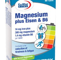 قرص منیزیم پلاس آیزن و ویتامین B6 یوروویتال 60 عدد _ EURHO VITAL MAGNESIUM PLUS EISEN AND B6 60 TABS